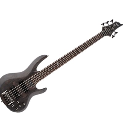 ESP LTD B205 5-String Bass Guitar - Spalted Maple Black Satin image 1