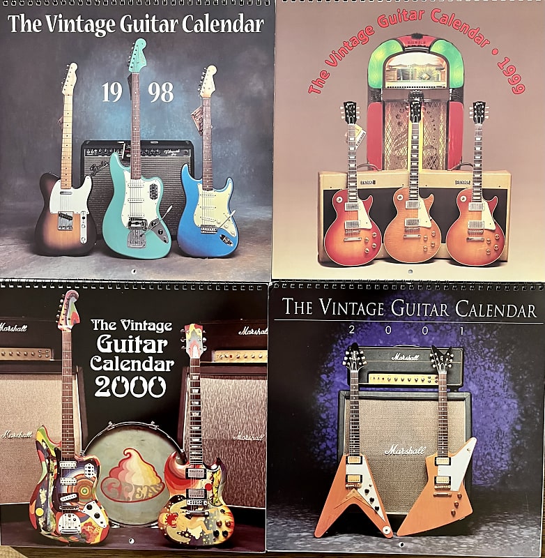 Vintage Guitar Wall calendar 1998, 1999, 2000, 2001 - Gorgeous!