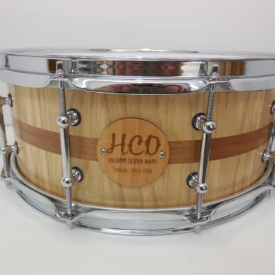 Holloman Custom Drums 6 x 14" ash/mahogany snare clear satin image 1