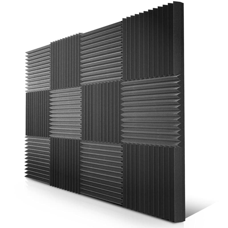 4 PCS Acoustic Panels,48''X24''X2'' Egg Crate Foam Soundproof Foam Wall  Panels,High Density Fireproof Noise Cancelling Foam Studio Foam Panel,Noise  (Black)