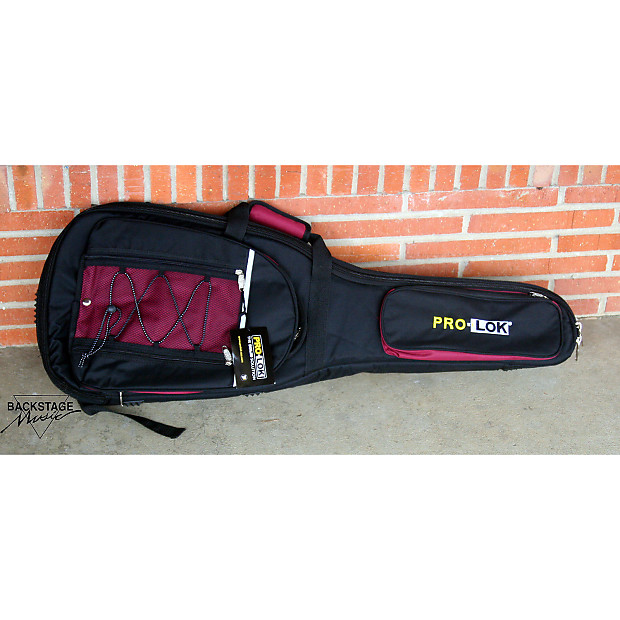 Pro Lok Neptune Electric Guitar Padded Gig Bag Black Wine Red