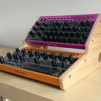 Behringer Crave, Edge & Spice - Oak Veneered Dual MDF Stand from Synths And Wood