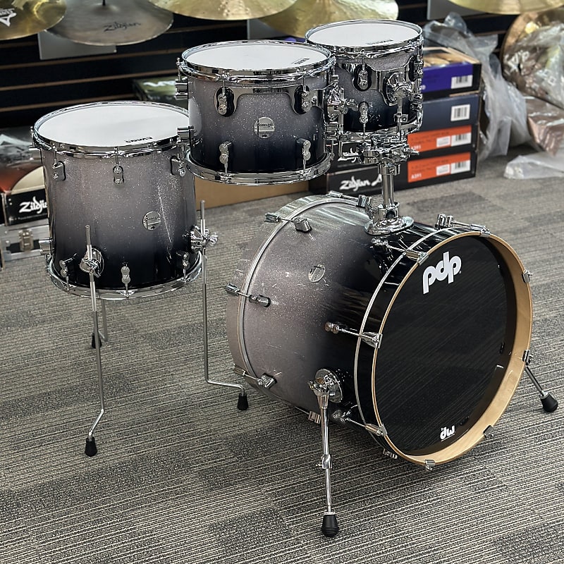PDP CONCEPT MAPLE LACQUER 4PC FUSION SHELL PACK SILVER TO | Reverb