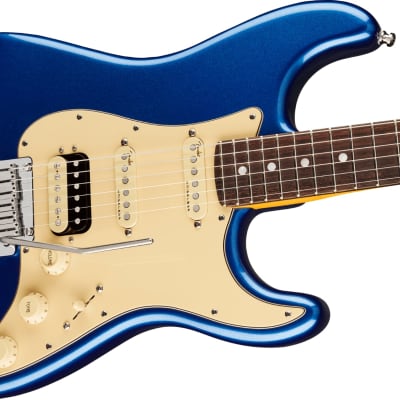 Fender American Ultra Stratocaster HSS Electric Guitar Rosewood FB, Cobra Blue image 5