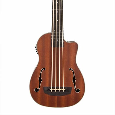 Kala UBASS-JYMN-FS Journeyman Acoustic Electric U-Bass Ukulele With F-Holes and Gig Bag image 1