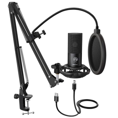 Gaming USB Microphone for PC PS5, FIFINE Condenser Mic with Quick