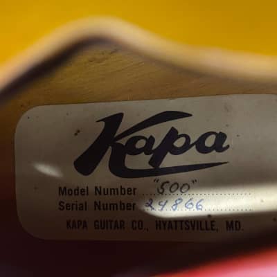 Kapa Model 500 Semi-Hollowbody Double Cutaway Guitar image 9
