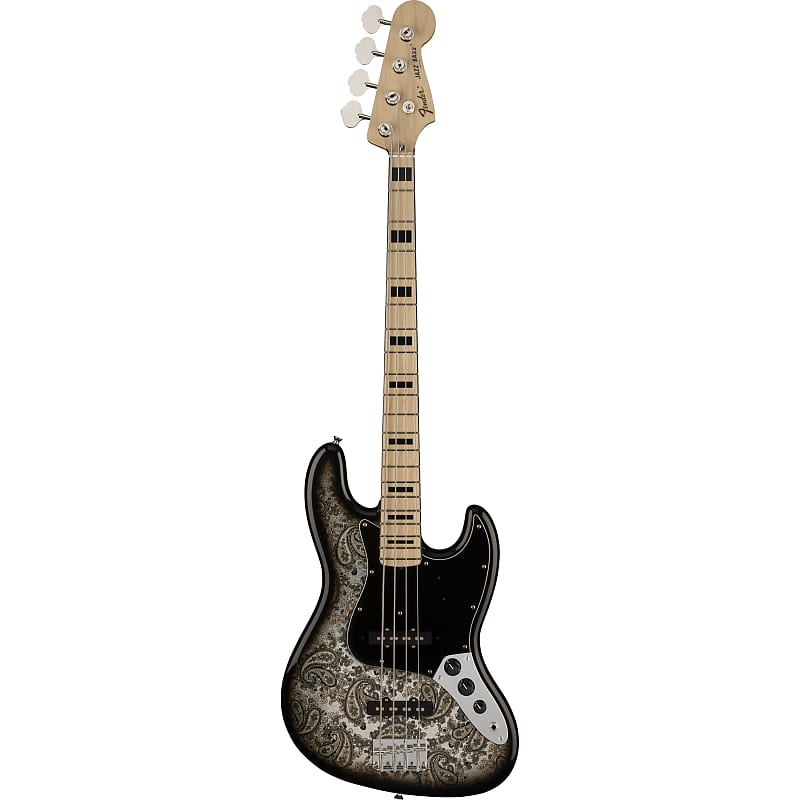 Fender Japan Ltd Special Edition Jazz Bass Black Paisley MN | Reverb