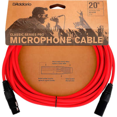 D'Addario Classic Pro Microphone Cable 20 ft. Red image 2