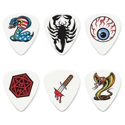 6 Pack of Collectible Dunlop Dirty Donny Punk Skateboard Guitar Picks image 1