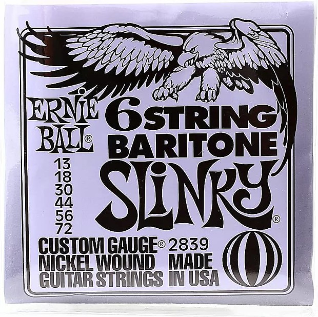 Ernie Ball 2839 6-String Baritone Slinky Electric Guitar Strings image 1