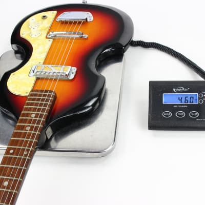 4.6 Pounds! 1960s Sekova Japan Beatles Violin Shaped 6-String Teisco Guitar - Gold Foil Pickup! GREAT PLAYER! image 16