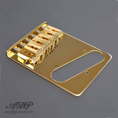 Gold Telecaster Bridge, 6 Brass Saddles GTC201G