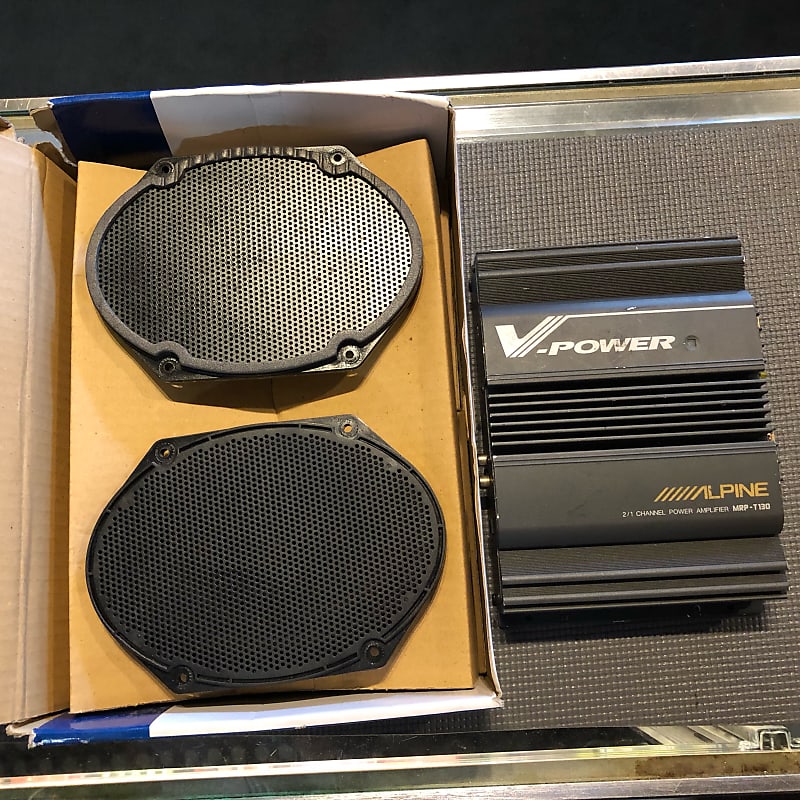 Alpine SPS-517 Coaxial 2-Way Car Speaker System w/ MRP-T130 V-Power 2/1 Channel Power Amplifier