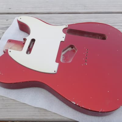 BloomDoom Nitro Lacquer Aged Relic Candy Apple Red T-Style Vintage Custom Guitar Body image 8