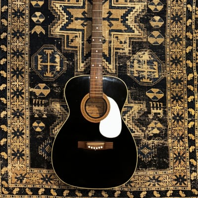 1970s Terada Japan FL 206 OM Black Acoustic Guitar MIJ for sale