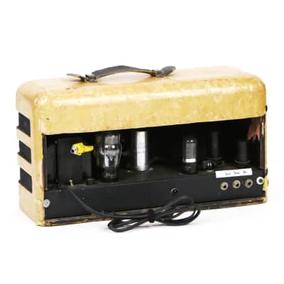 1936 Oahu Melody King by Dickerson Vintage Original Yellow Pearloid Bronson Lap Steel Electric Guitar Small Combo Amplifier Serviced by Mark Sampson of Matchless image 5