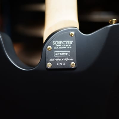Schecter  USA CUSTOM SHOP PT-7 Black Satin 7-String Electric Guitar w/ Black Tolex Case image 3