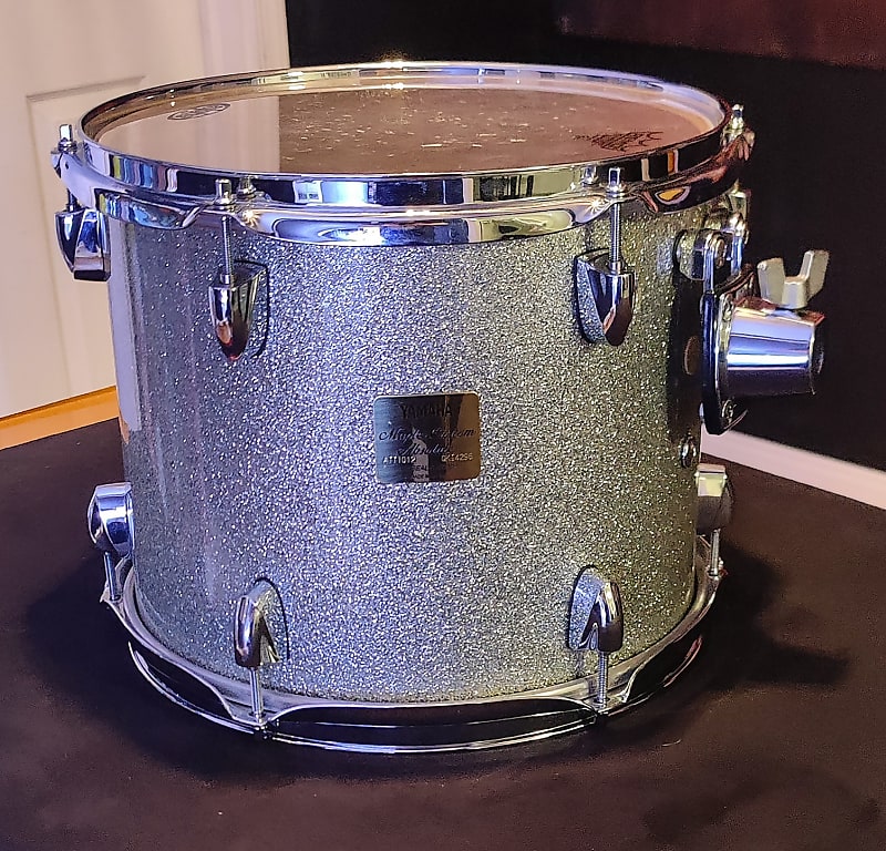 Yamaha 12x10 Absolute Maple Custom Tom Drum 2000 - Silver Sparkle lacquer image 1