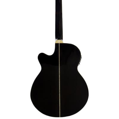 Oscar Schmidt OG10CEFTB Transparent Black Acoustic Electric Guitar image 2