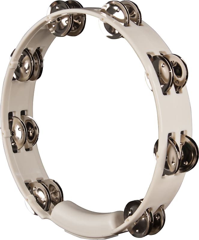 Rhythm Tech - Double Row 10 inch Tambourine - White TC4020 | Reverb