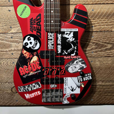 Partscaster  PJ Bass - Red Relic Punk Rock Vibe for sale