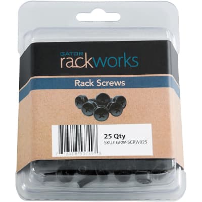 Gator GRW-SCRW025 25-Pack of Rack Screws with Washers, Black image 1