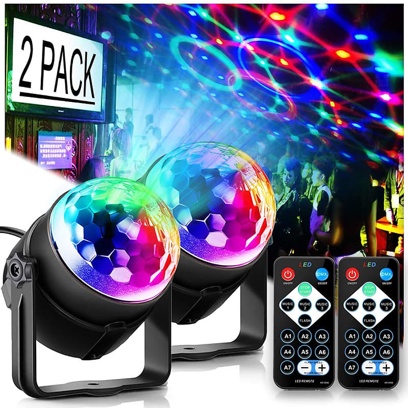 Party Lights, Disco Ball Lights,Dj Disco Lights,Rave Lights Stage Light  Strobe Lights Laser Lights Sound Activated with Remote Control for Xmas  Club