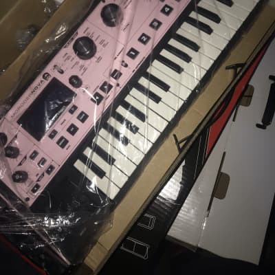 only one ever made *** ultra rare *** Pink Novation Morodernova Sia edition 1/1 April 2015 Pink and white text with gold green changing decals on wood paneling image 3