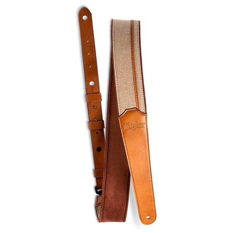 Taylor 2.5" Vegan Leather Strap with Natural Textile image 1