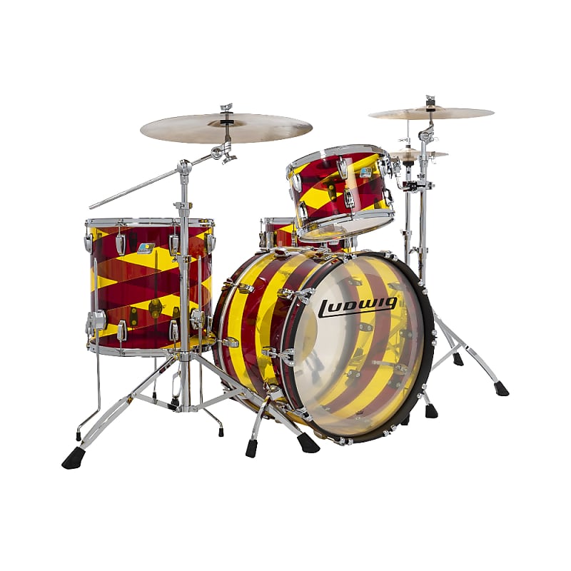 Ludwig Vistalite Reissue 50th Anniversary Pro Beat Outfit 9x13 / 16x16 / 14x24" Drum Set image 2