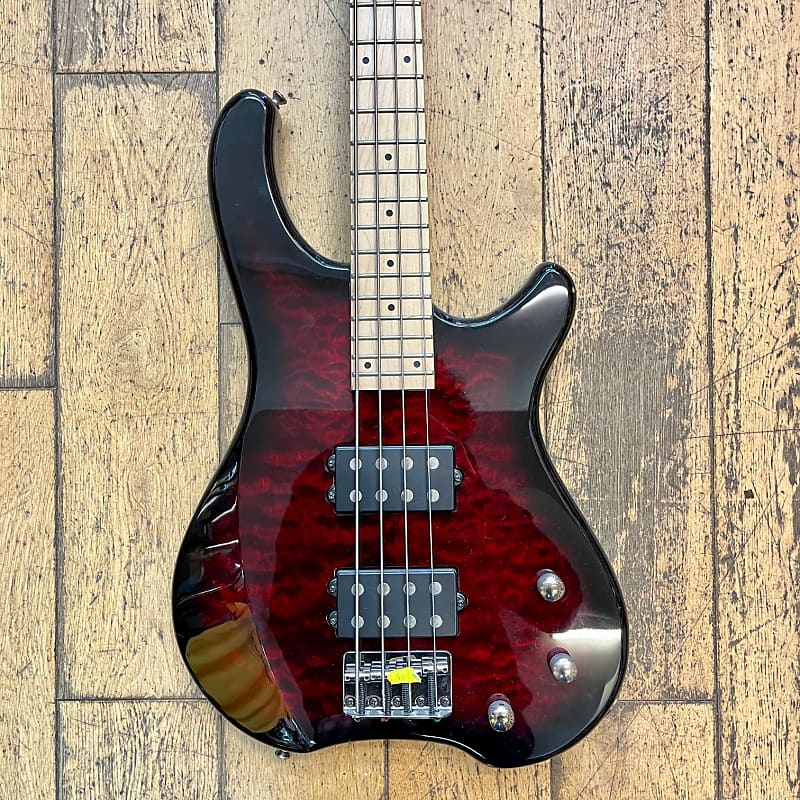 ■FERNANDES TREMOR 4X 海外輸出モデル ハムバッカー ベース Fernandes TREMOR 4X Red Burst Humbucker Electric Bass Guitar