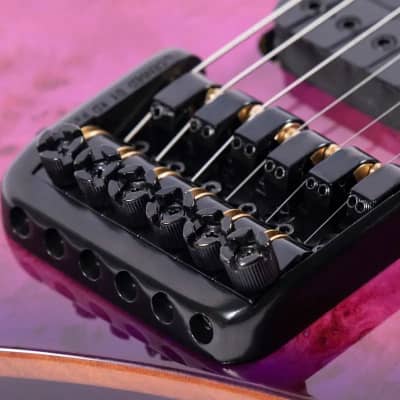 Volgoa GTWT-01 6-String Headless Electric Guitar with Flame Maple Veneer and Maple Neck - Purple image 4