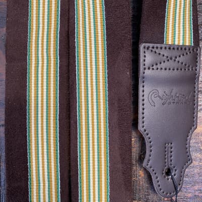 Right On Straps Lemans 005 Green Simple Collection Guitar Strap image 1