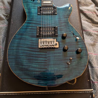 Godin LGXT 2010s - Trans Blue with Roland GR-20 Synthboard