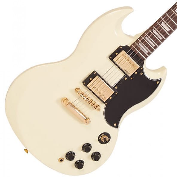 Vintage Brand VS6VW SG Standard electric guitar in vintage white finish Reverb