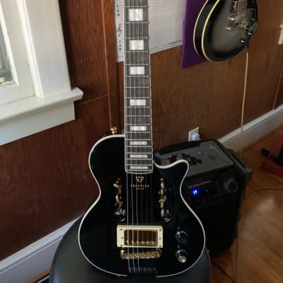 Traveler Guitar  EG-1 Custom  Gloss Black/Gold Hardware image 1