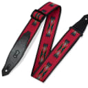 Levy's MSSN80-RED 2" Polypropylene Jacquard Weave Guitar Strap Red