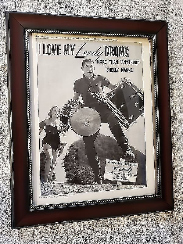 1959 Leedy Drums Promotional Ad Framed Shelly Manne Original image 1