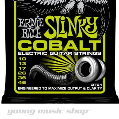 1 Set Ernie Ball 2721 Cobalt Regular Slinky Electric Guitar Strings 10-46 image 1