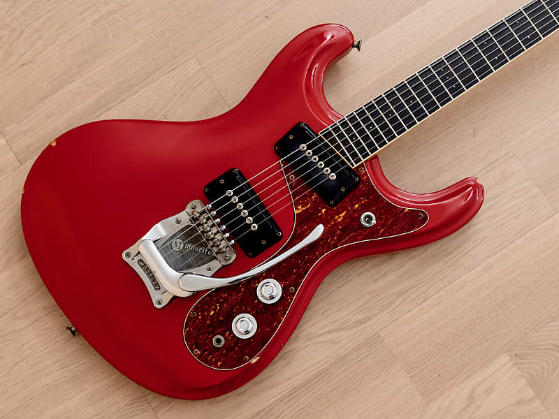 1970s Mosrite Ventures Model Vintage Guitar Strawberry Red w/ Case, Firstman Japan image 1