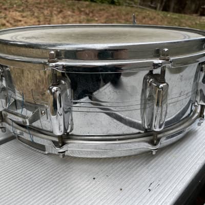 Slingerland 10 Lug Snare Drum Radio King 141 5x14 60s - Chrome Over Brass image 4