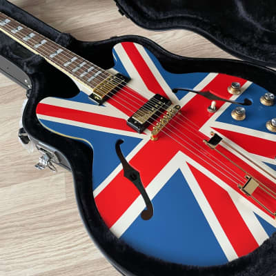 TPP Noel Gallagher "Union Jack" Custom Modified Epiphone Riviera / Sheraton Oasis Tribute image 1