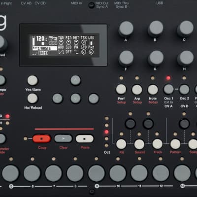 LED Display Upgrade - Elektron Analog Four Heat Keys Rytm Custom (White on Black) Dot Matrix Display