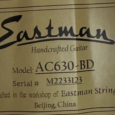 Eastman AC630-BD Jumbo Acoustic Guitar in Blonde w/ Case, Setup #3123 image 8