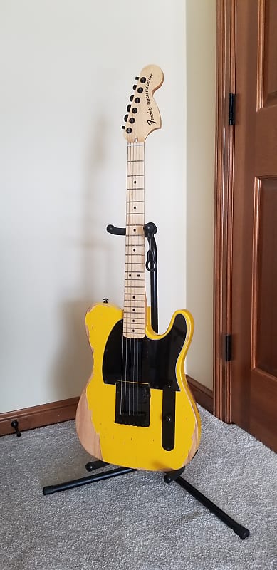 Yellow and shop black telecaster