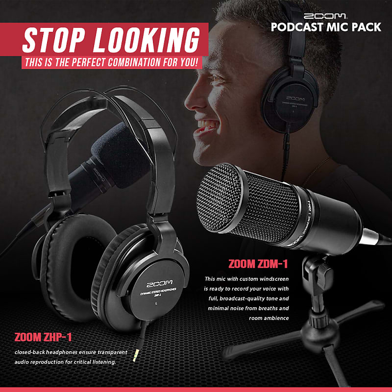 ZOOM H6 + ZOOM ZDM-1PMP PODCAST MICROPHONE PACK - Music Collection