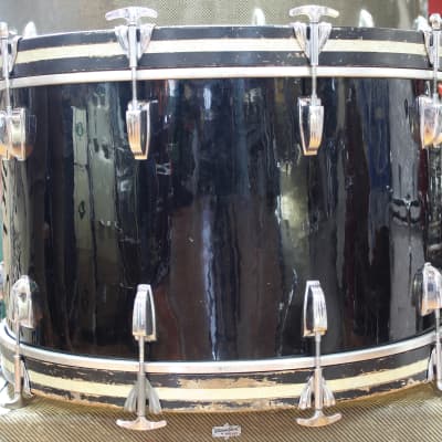 1970's Ludwig 14"x24" Bass Drum in Black Cortex image 4