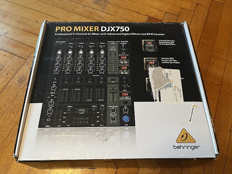 Behringer Pro Mixer DJX750 4-Channel DJ Mixer with Effects and BPM Counter 2010s - Black image 1