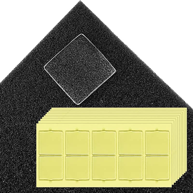 100Pcs Mounting Squares For Acoustic Foam Panels,Double Sided Tape Squares  For Sound Foam Panels,Foam Adhesive Squares Sticky Pads, 1 Inch